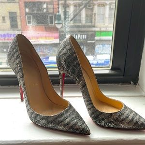 Christian Louboutin, Silver, 37.5